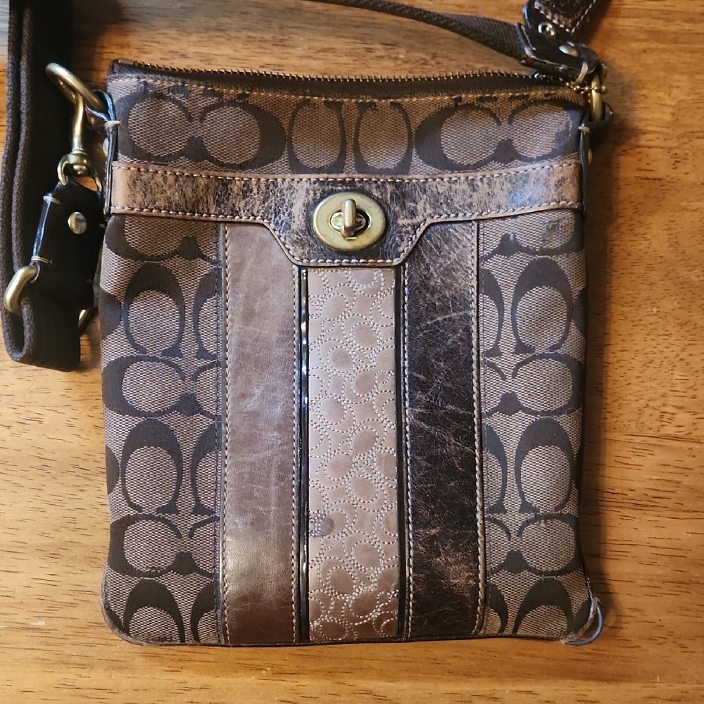 Coach Brown Signature Pouch